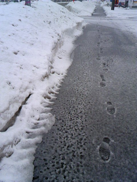 雪の日の路上