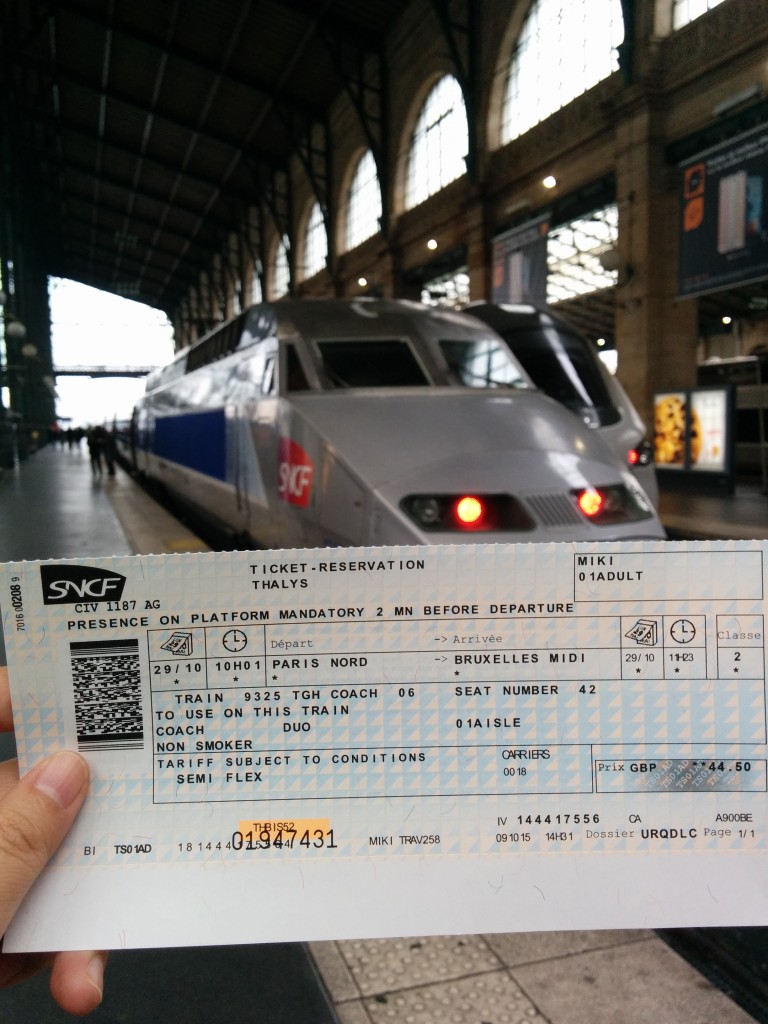 パリ北駅からブリュッセルへ